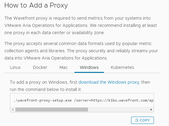 screenshot of add proxy flow in GUI