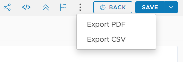 Export PDF or CSV from chart in Edit mode
