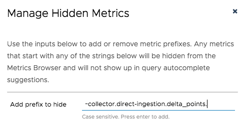 hide metrics