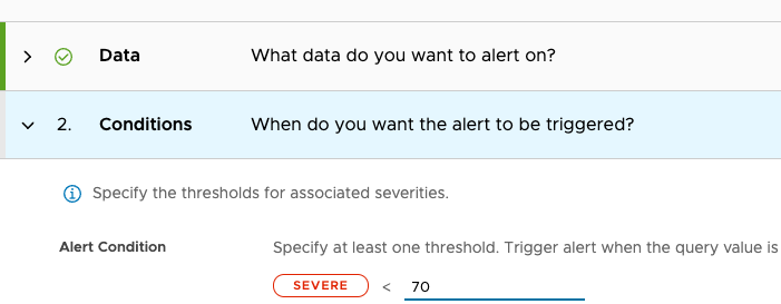 Specify data the alert is monitoring