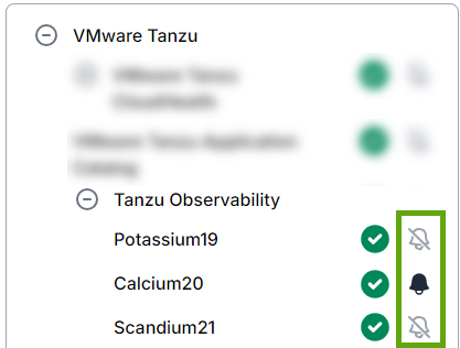 Components selection for subscription on the VMware Cloud Services Status Page.