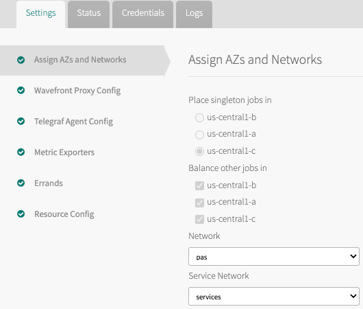 Assign AZ and Networks screenshot, with values as discussed in text above.