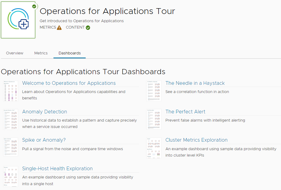 screenshot tour pro dashboards list